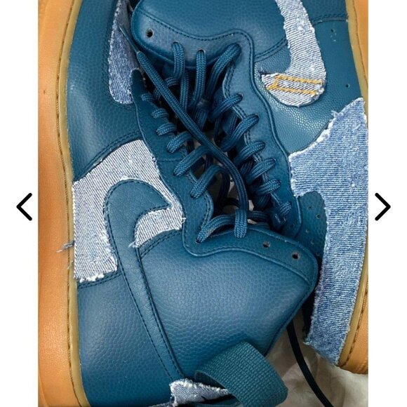 Women's Custom Nike Air Force 1 High SE 'Midnight Turquoise' w/ Denim - Picture 3 of 5